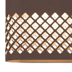 Zane Wall Lamp With 160 x 305mm Mesh Diamond Pattern Shade, 2 x 6.5W LED, 3000K, 900lm, IP6