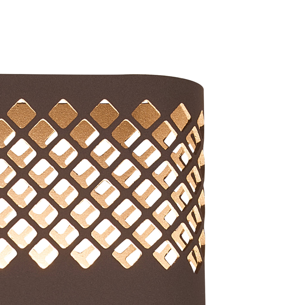 Zane Wall Lamp With 160 x 305mm Mesh Diamond Pattern Shade, 2 x 6.5W LED, 3000K, 900lm, IP6