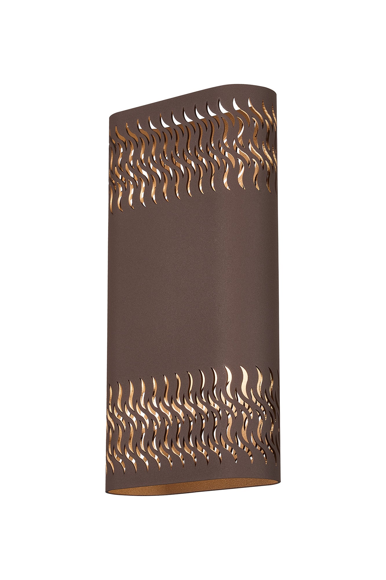 Zane Wall Lamp With 160 x 305mm Mesh Waves Pattern Shade, 2 x 6.5W LED, 3000K, 900lm, IP65