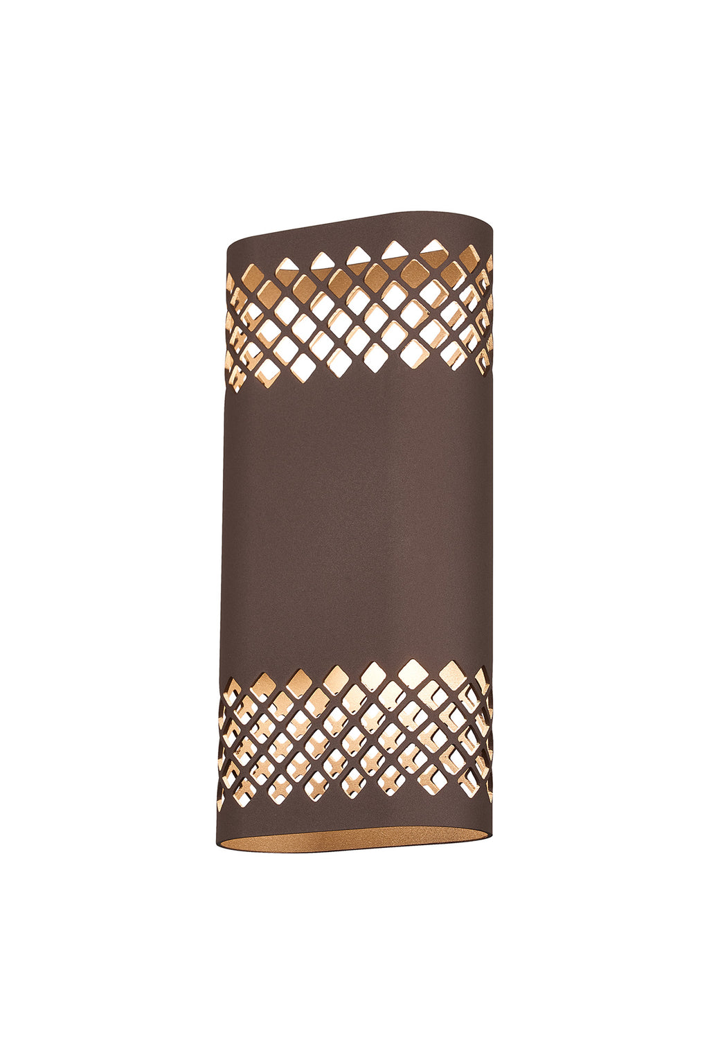Zane Wall Lamp With 125 x 260mm Mesh Diamond Pattern Shade, 2 x 6.5W LED, 3000K, 900lm, IP65