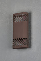 Zane Wall Lamp With 125 x 260mm Mesh Diamond Pattern Shade, 2 x 6.5W LED, 3000K, 900lm, IP65