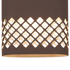 Zane Wall Lamp With 125 x 260mm Mesh Diamond Pattern Shade, 2 x 6.5W LED, 3000K, 900lm, IP65