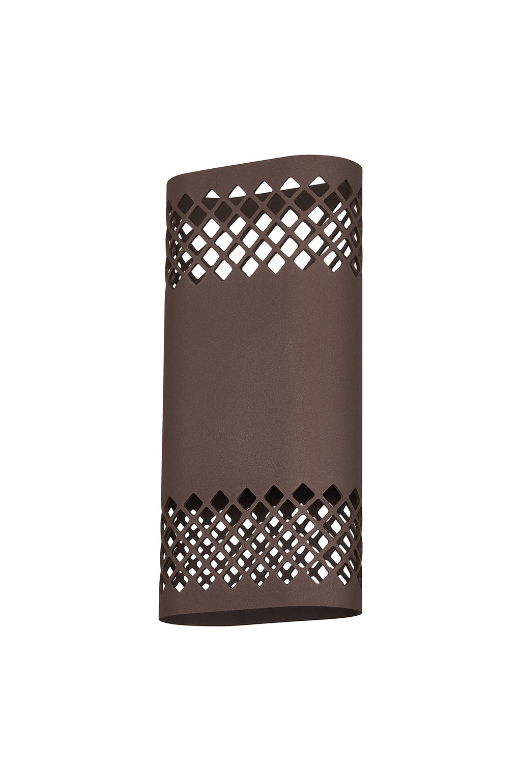 Zane Wall Lamp With 125 x 260mm Mesh Diamond Pattern Shade, 2 x 6.5W LED, 3000K, 900lm, IP65