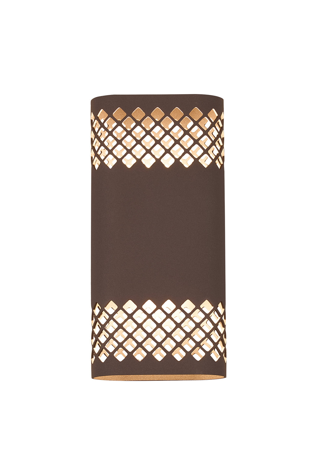 Zane Wall Lamp With 125 x 260mm Mesh Diamond Pattern Shade, 2 x 6.5W LED, 3000K, 900lm, IP65