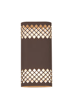 Zane Wall Lamp With 125 x 260mm Mesh Diamond Pattern Shade, 2 x 6.5W LED, 3000K, 900lm, IP65