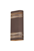 Zane Wall Lamp With 125 x 260mm Mesh Waves Pattern Shade, 2 x 6.5W LED, 3000K, 900lm, IP65