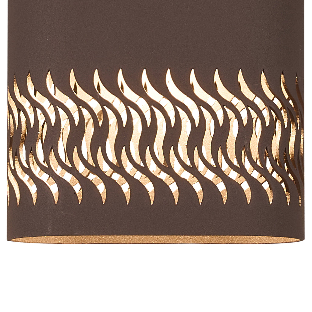 Zane Wall Lamp With 125 x 260mm Mesh Waves Pattern Shade, 2 x 6.5W LED, 3000K, 900lm, IP65