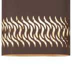 Zane Wall Lamp With 125 x 260mm Mesh Waves Pattern Shade, 2 x 6.5W LED, 3000K, 900lm, IP65