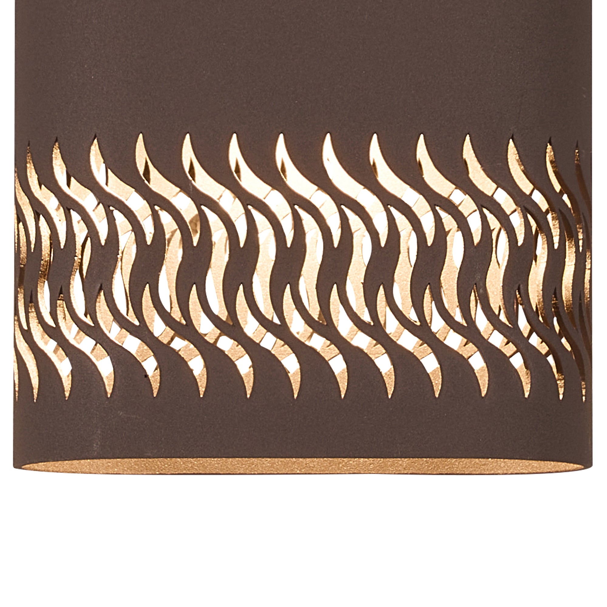 Zane Wall Lamp With 125 x 260mm Mesh Waves Pattern Shade, 2 x 6.5W LED, 3000K, 900lm, IP65