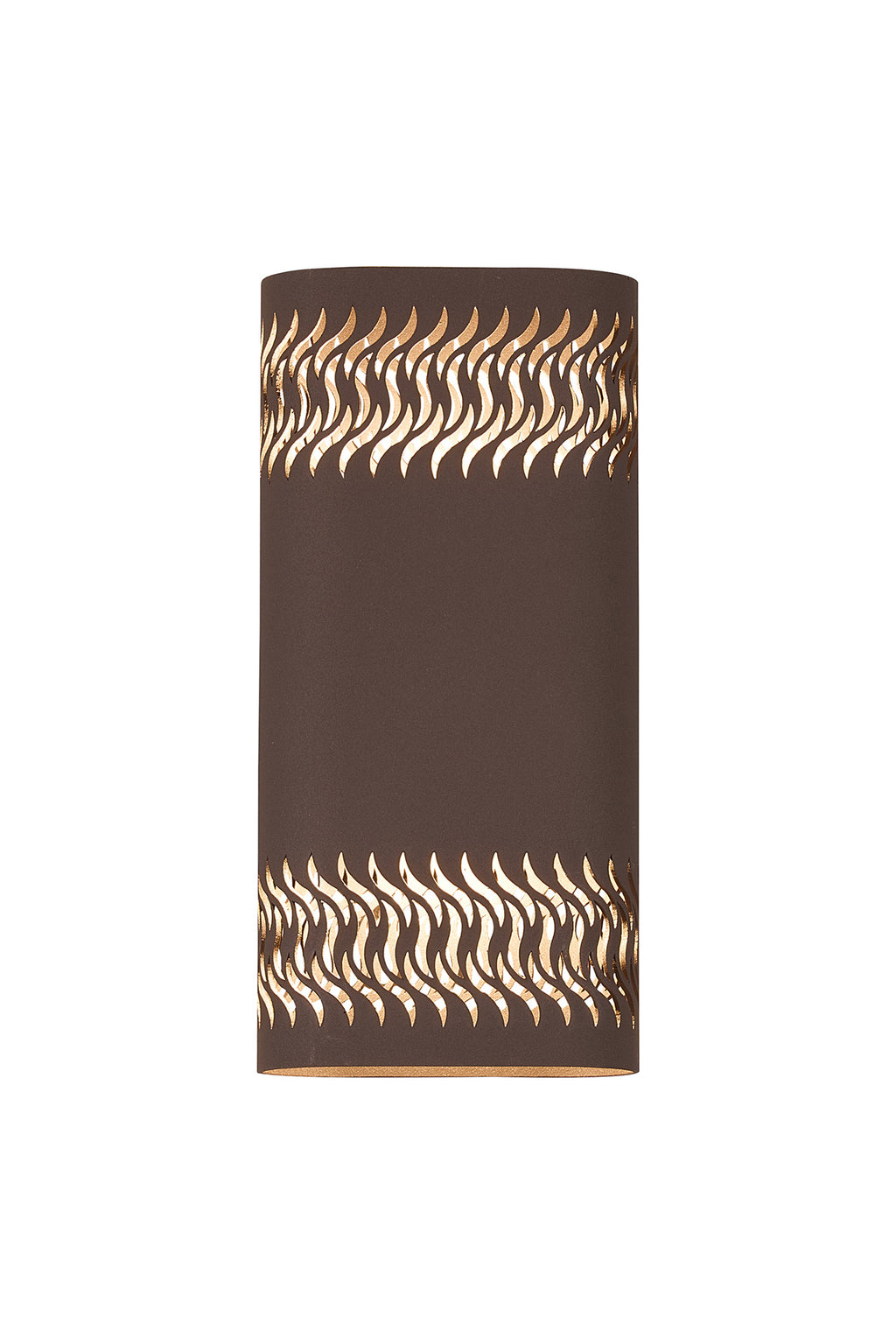 Zane Wall Lamp With 125 x 260mm Mesh Waves Pattern Shade, 2 x 6.5W LED, 3000K, 900lm, IP65