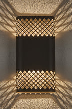 Zane Wall Lamp With 160 x 305mm Mesh Diamond Pattern Shade, 2 x 6.5W LED, 3000K, 900lm, IP6