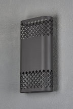 Zane Wall Lamp With 160 x 305mm Mesh Diamond Pattern Shade, 2 x 6.5W LED, 3000K, 900lm, IP6