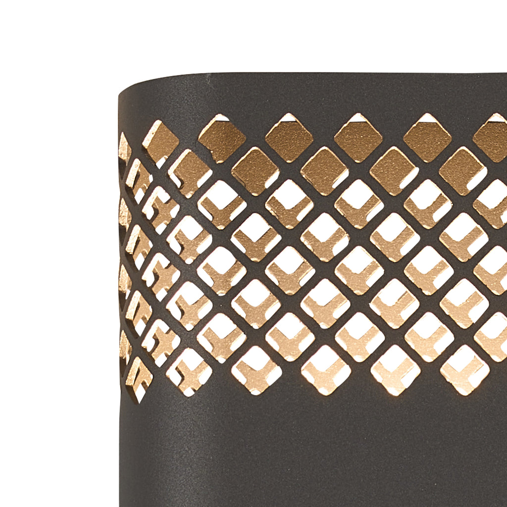 Zane Wall Lamp With 160 x 305mm Mesh Diamond Pattern Shade, 2 x 6.5W LED, 3000K, 900lm, IP6