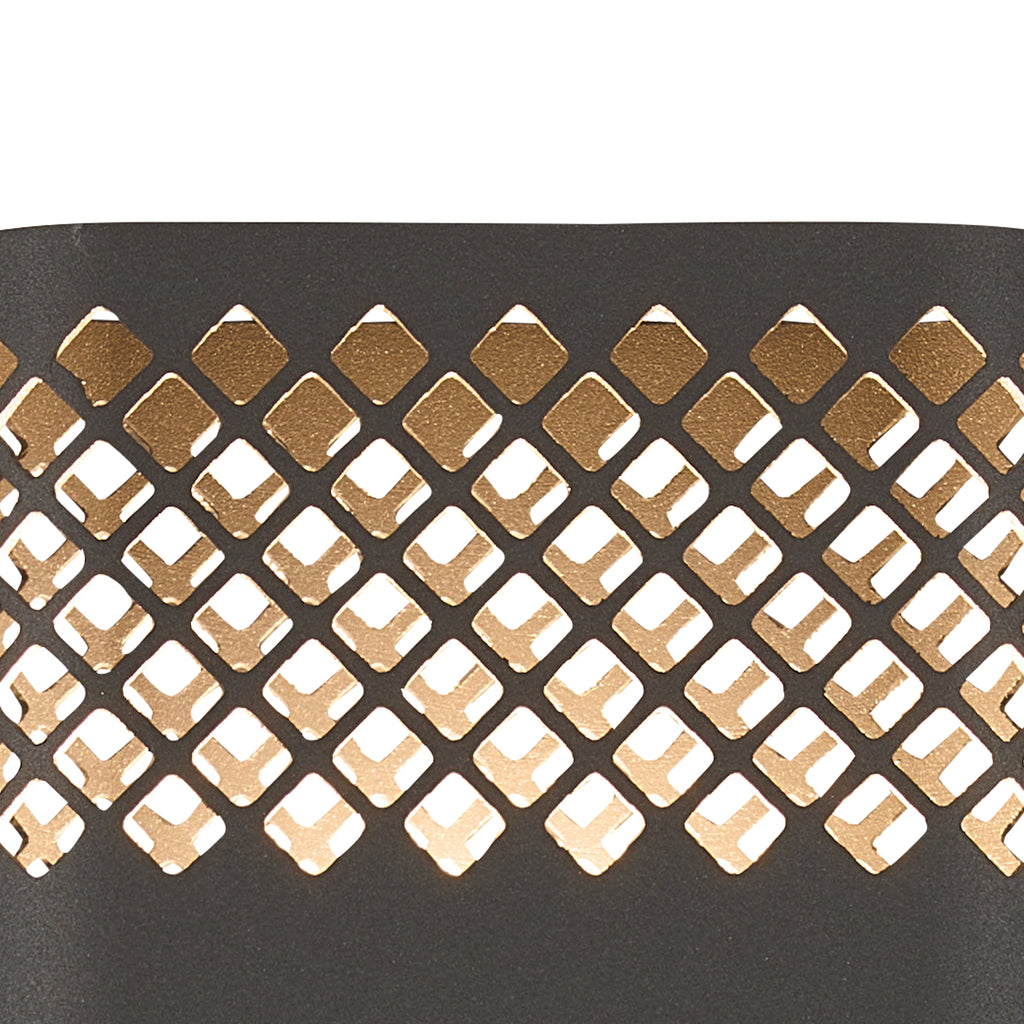 Zane Wall Lamp With 160 x 305mm Mesh Diamond Pattern Shade, 2 x 6.5W LED, 3000K, 900lm, IP6