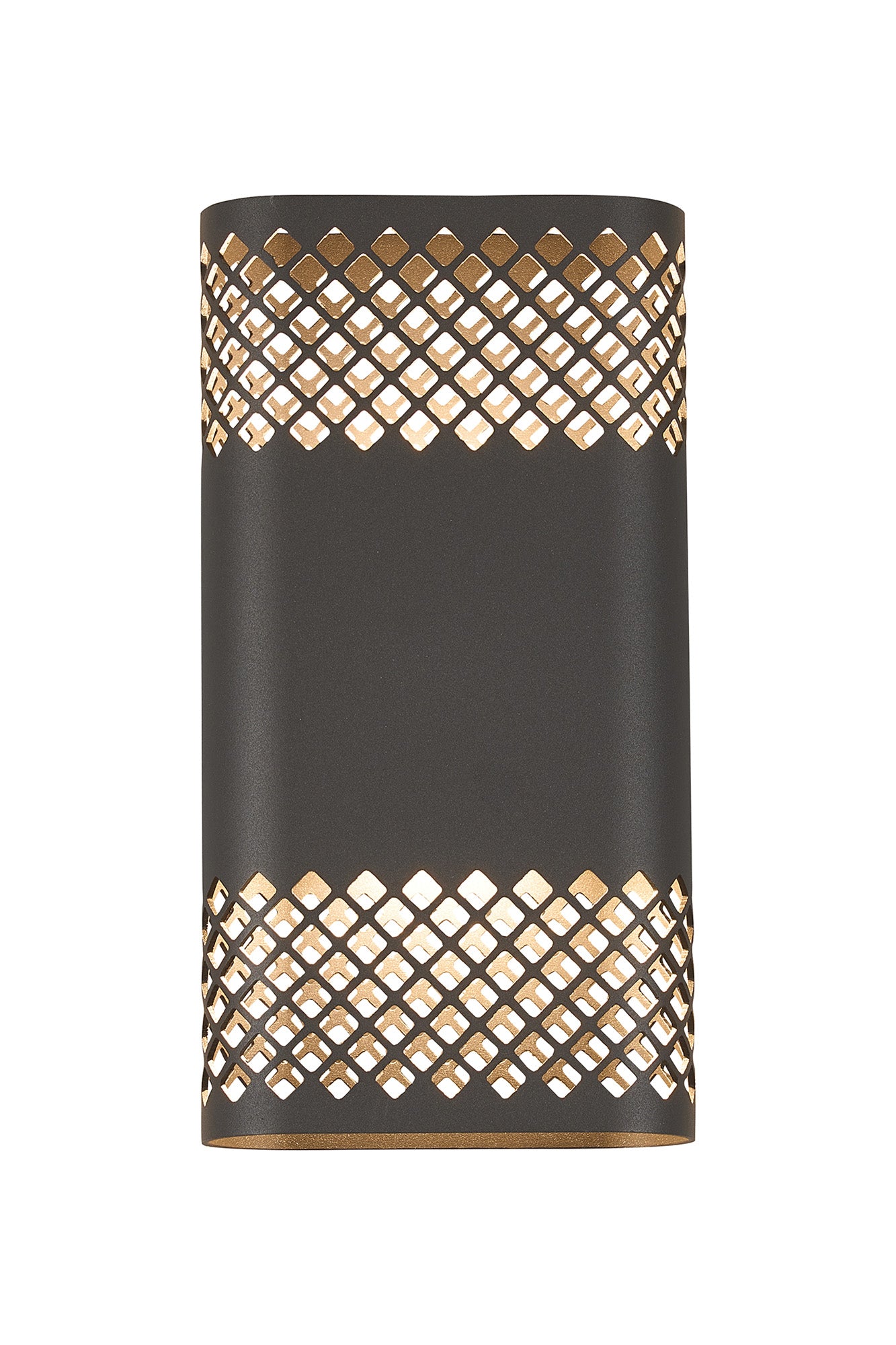 Zane Wall Lamp With 160 x 305mm Mesh Diamond Pattern Shade, 2 x 6.5W LED, 3000K, 900lm, IP6