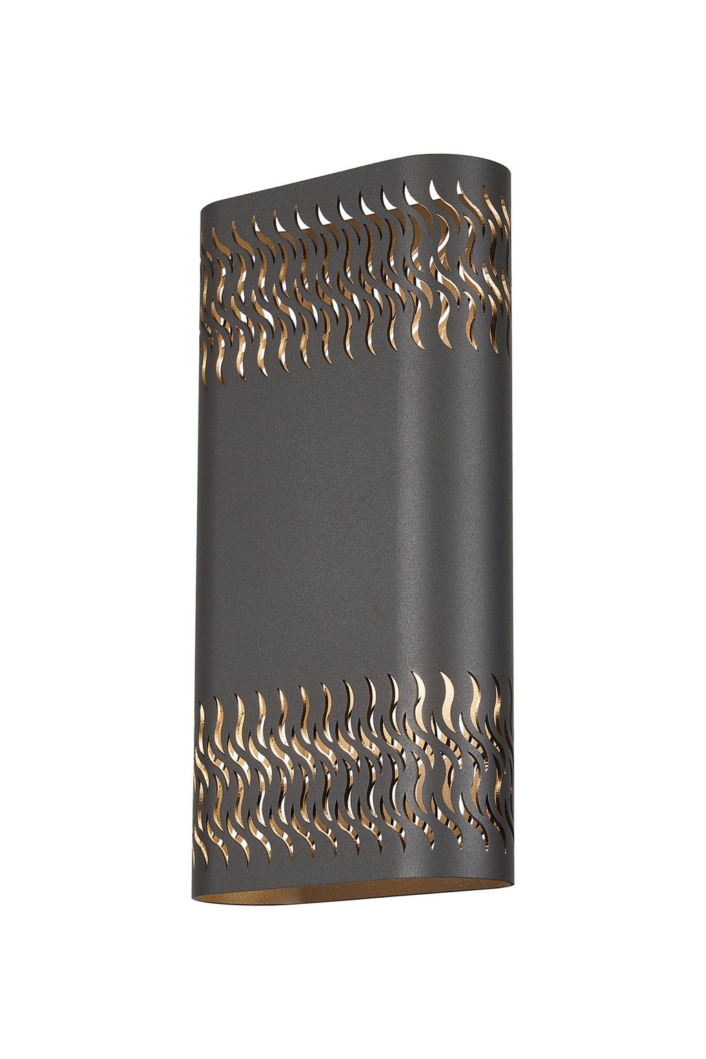 Zane Wall Lamp With 160 x 305mm Mesh Waves Pattern Shade, 2 x 6.5W LED, 3000K, 900lm, IP65