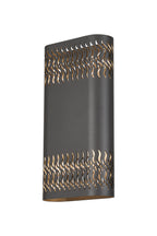 Zane Wall Lamp With 160 x 305mm Mesh Waves Pattern Shade, 2 x 6.5W LED, 3000K, 900lm, IP65