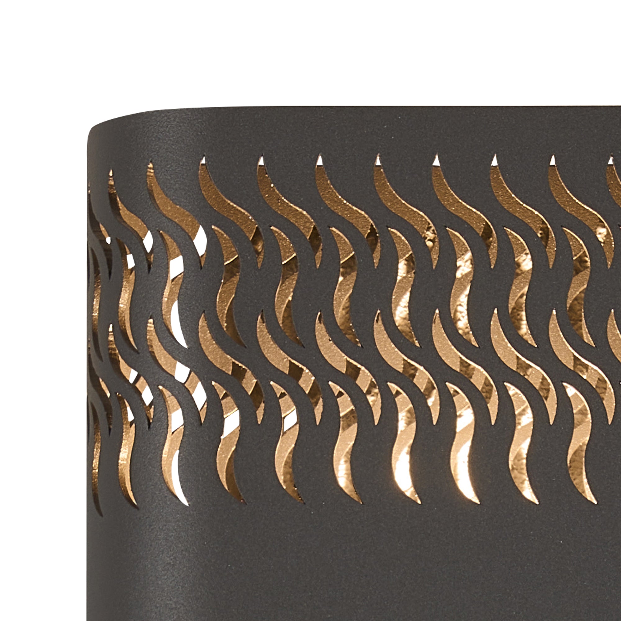 Zane Wall Lamp With 160 x 305mm Mesh Waves Pattern Shade, 2 x 6.5W LED, 3000K, 900lm, IP65