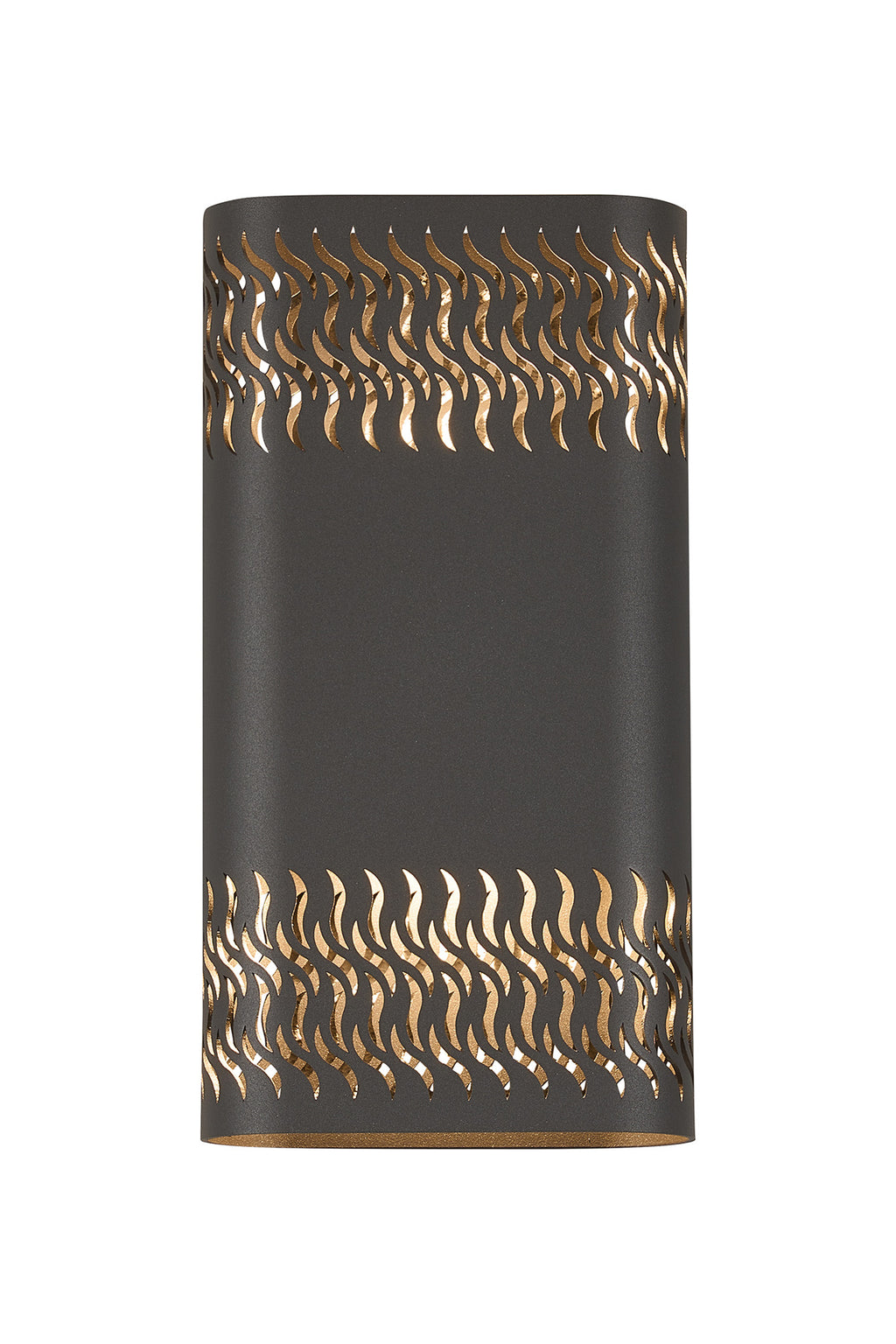 Zane Wall Lamp With 160 x 305mm Mesh Waves Pattern Shade, 2 x 6.5W LED, 3000K, 900lm, IP65