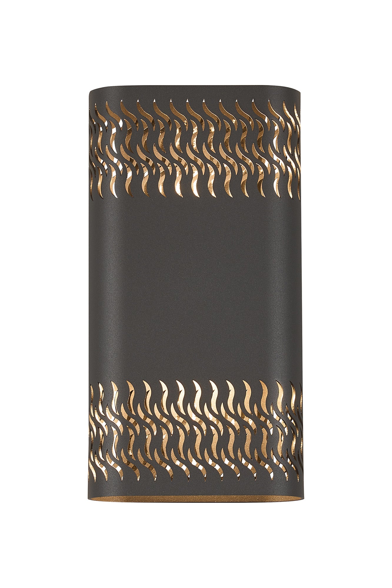 Zane Wall Lamp With 160 x 305mm Mesh Waves Pattern Shade, 2 x 6.5W LED, 3000K, 900lm, IP65