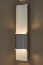 Zane Wall Lamp With 125 x 508mm Offset Open Curve Shade, 2 x 6.5W LED, 3000K, 900lm, IP65