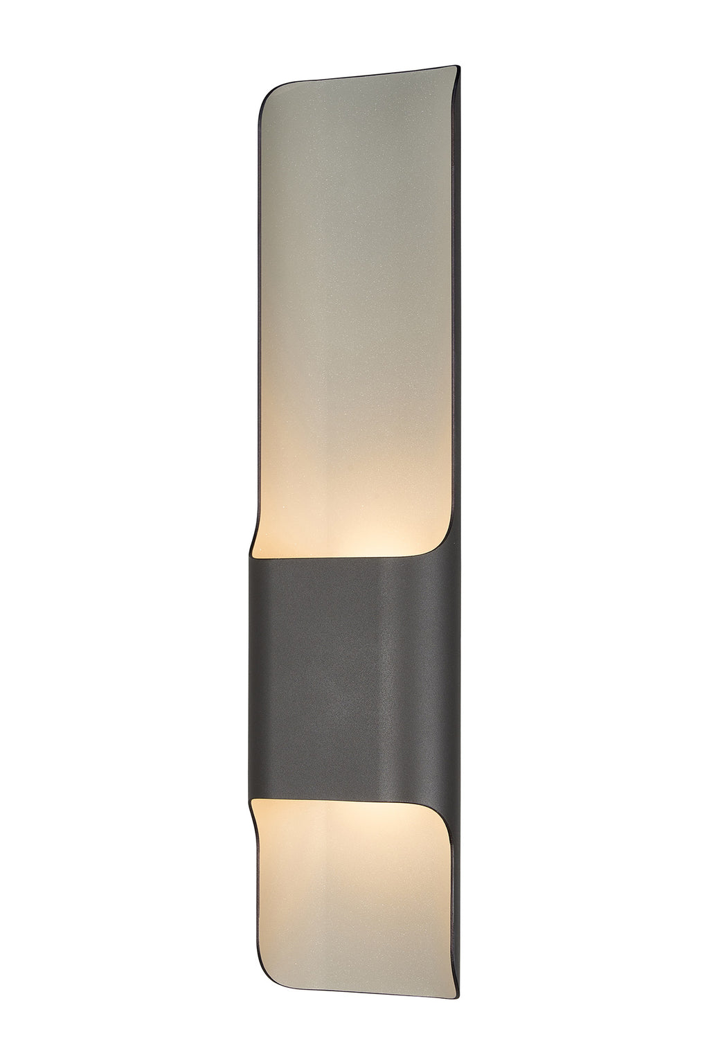 Zane Wall Lamp With 125 x 508mm Offset Open Curve Shade, 2 x 6.5W LED, 3000K, 900lm, IP65