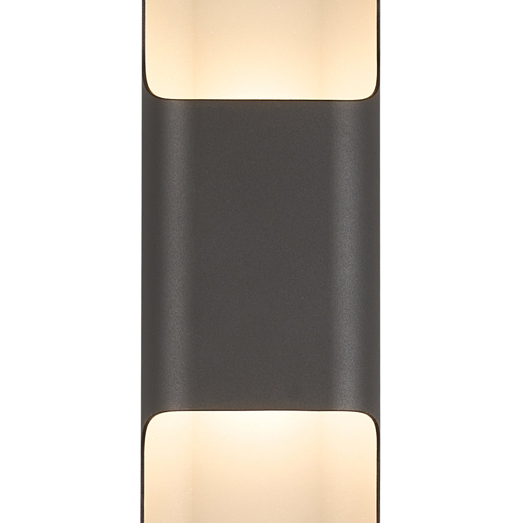 Zane Wall Lamp With 125 x 670mm Even Open Curve Shade, 2 x 6.5W LED, 3000K, 900lm, IP65