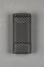 Zane Wall Lamp With 125 x 260mm Mesh Diamond Pattern Shade, 2 x 6.5W LED, 3000K, 900lm, IP65