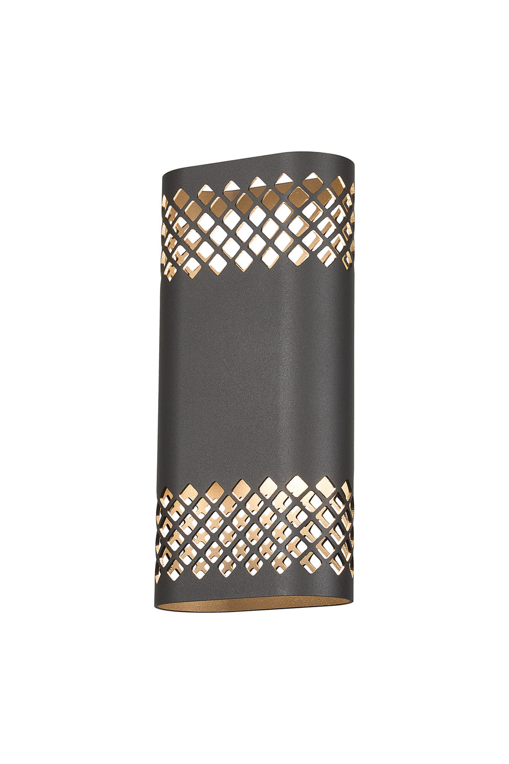 Zane Wall Lamp With 125 x 260mm Mesh Diamond Pattern Shade, 2 x 6.5W LED, 3000K, 900lm, IP65