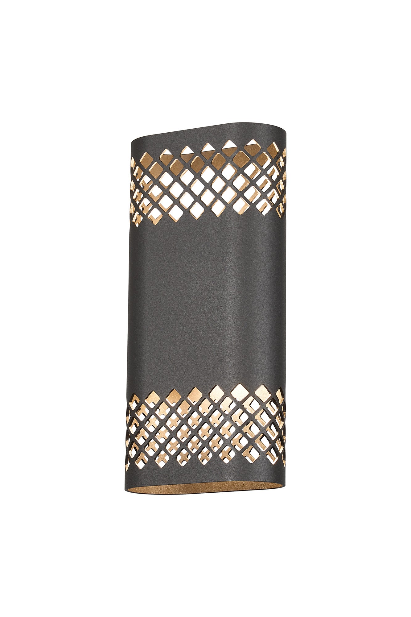 Zane Wall Lamp With 125 x 260mm Mesh Diamond Pattern Shade, 2 x 6.5W LED, 3000K, 900lm, IP65