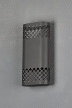 Zane Wall Lamp With 125 x 260mm Mesh Diamond Pattern Shade, 2 x 6.5W LED, 3000K, 900lm, IP65