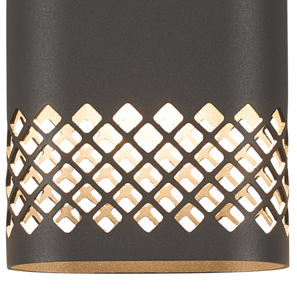 Zane Wall Lamp With 125 x 260mm Mesh Diamond Pattern Shade, 2 x 6.5W LED, 3000K, 900lm, IP65