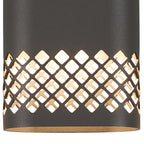 Zane Wall Lamp With 125 x 260mm Mesh Diamond Pattern Shade, 2 x 6.5W LED, 3000K, 900lm, IP65
