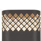 Zane Wall Lamp With 125 x 260mm Mesh Diamond Pattern Shade, 2 x 6.5W LED, 3000K, 900lm, IP65