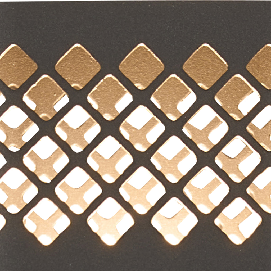 Zane Wall Lamp With 125 x 260mm Mesh Diamond Pattern Shade, 2 x 6.5W LED, 3000K, 900lm, IP65