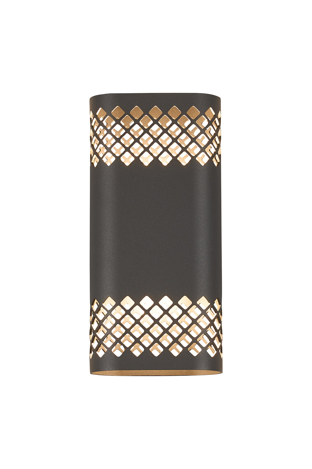 Zane Wall Lamp With 125 x 260mm Mesh Diamond Pattern Shade, 2 x 6.5W LED, 3000K, 900lm, IP65