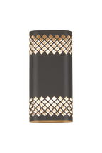 Zane Wall Lamp With 125 x 260mm Mesh Diamond Pattern Shade, 2 x 6.5W LED, 3000K, 900lm, IP65