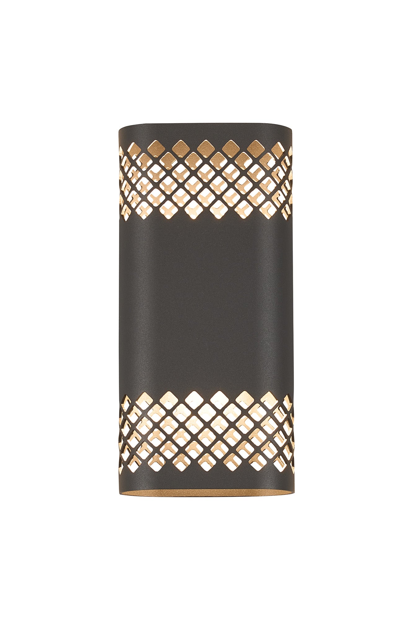 Zane Wall Lamp With 125 x 260mm Mesh Diamond Pattern Shade, 2 x 6.5W LED, 3000K, 900lm, IP65