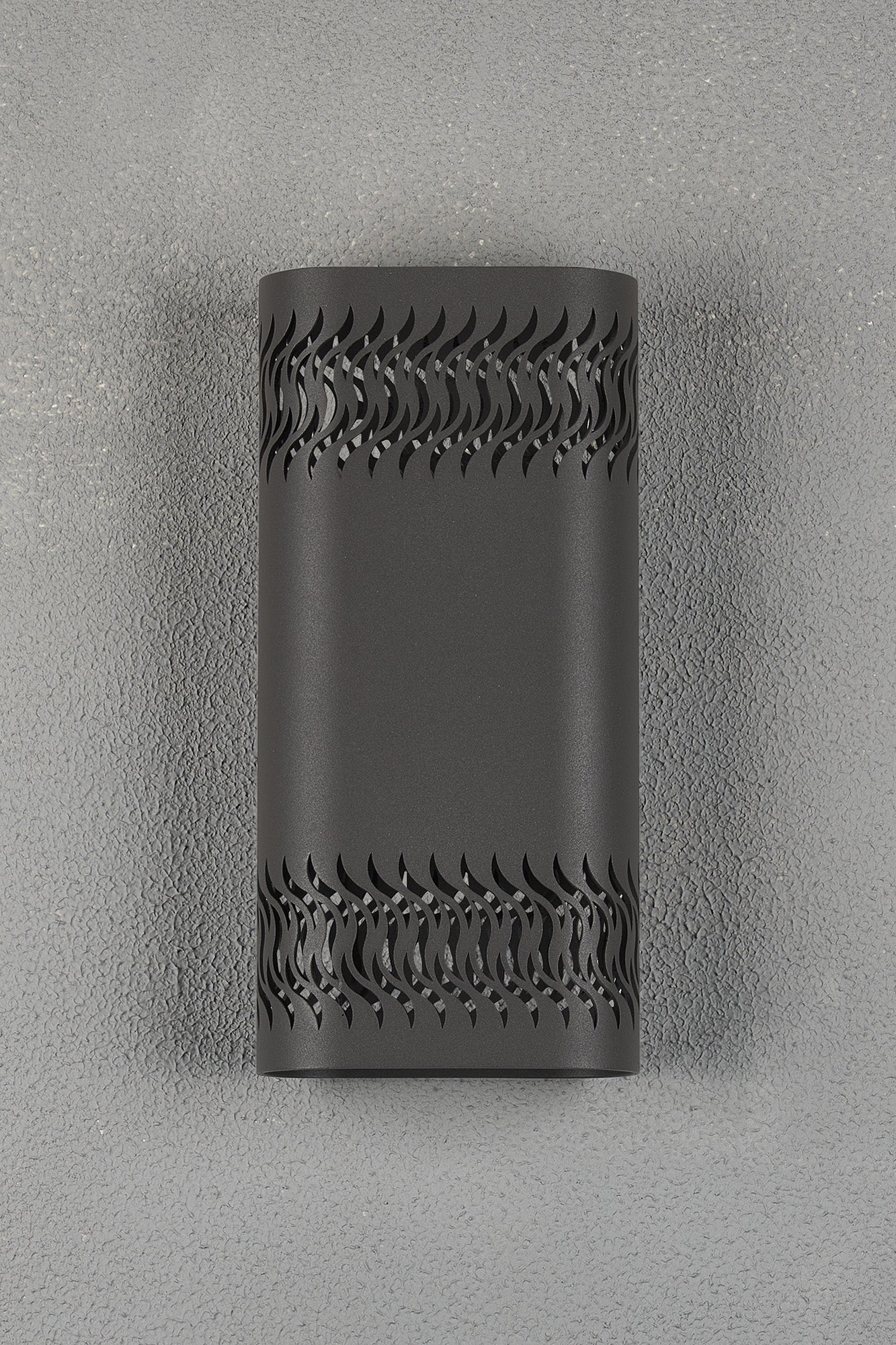 Zane Wall Lamp With 125 x 260mm Mesh Waves Pattern Shade, 2 x 6.5W LED, 3000K, 900lm, IP65