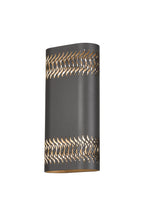 Zane Wall Lamp With 125 x 260mm Mesh Waves Pattern Shade, 2 x 6.5W LED, 3000K, 900lm, IP65