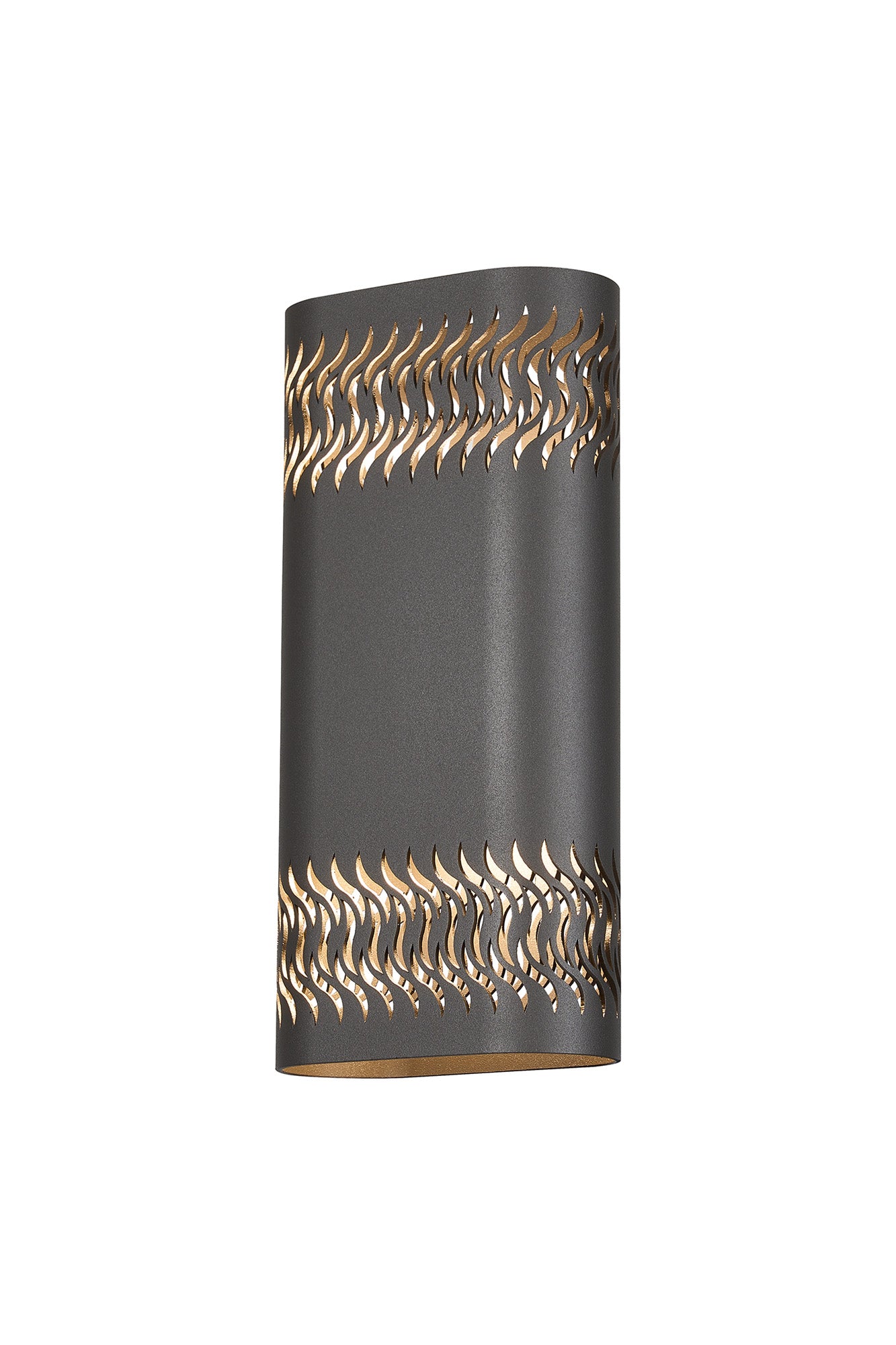 Zane Wall Lamp With 125 x 260mm Mesh Waves Pattern Shade, 2 x 6.5W LED, 3000K, 900lm, IP65