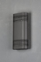 Zane Wall Lamp With 125 x 260mm Mesh Waves Pattern Shade, 2 x 6.5W LED, 3000K, 900lm, IP65