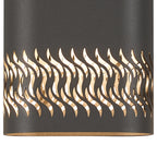 Zane Wall Lamp With 125 x 260mm Mesh Waves Pattern Shade, 2 x 6.5W LED, 3000K, 900lm, IP65