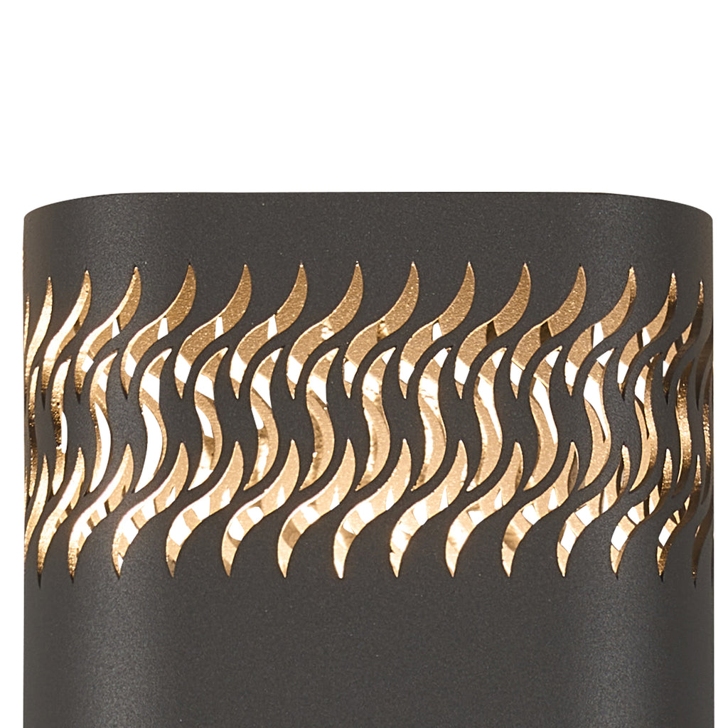 Zane Wall Lamp With 125 x 260mm Mesh Waves Pattern Shade, 2 x 6.5W LED, 3000K, 900lm, IP65