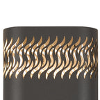 Zane Wall Lamp With 125 x 260mm Mesh Waves Pattern Shade, 2 x 6.5W LED, 3000K, 900lm, IP65