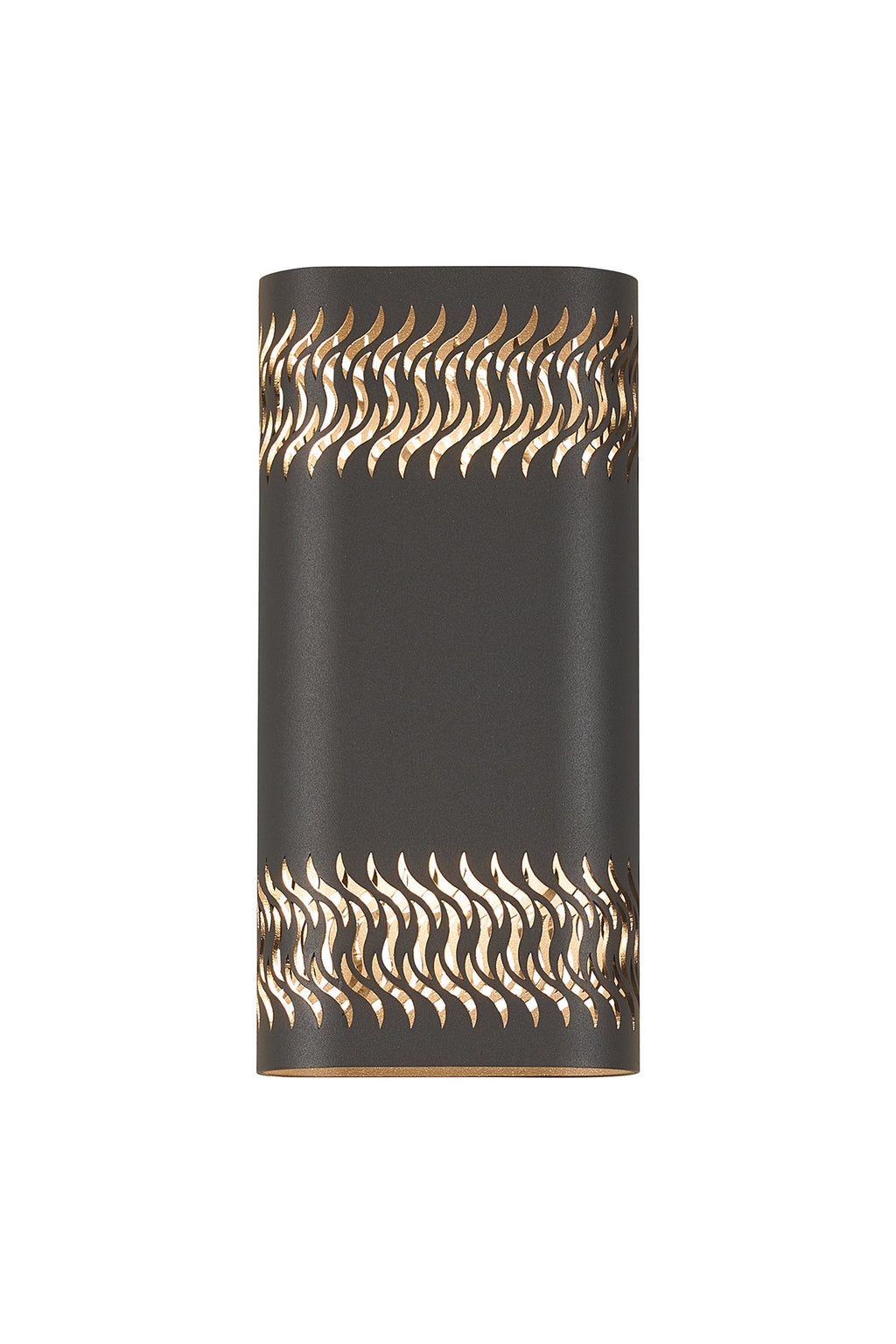 Zane Wall Lamp With 125 x 260mm Mesh Waves Pattern Shade, 2 x 6.5W LED, 3000K, 900lm, IP65