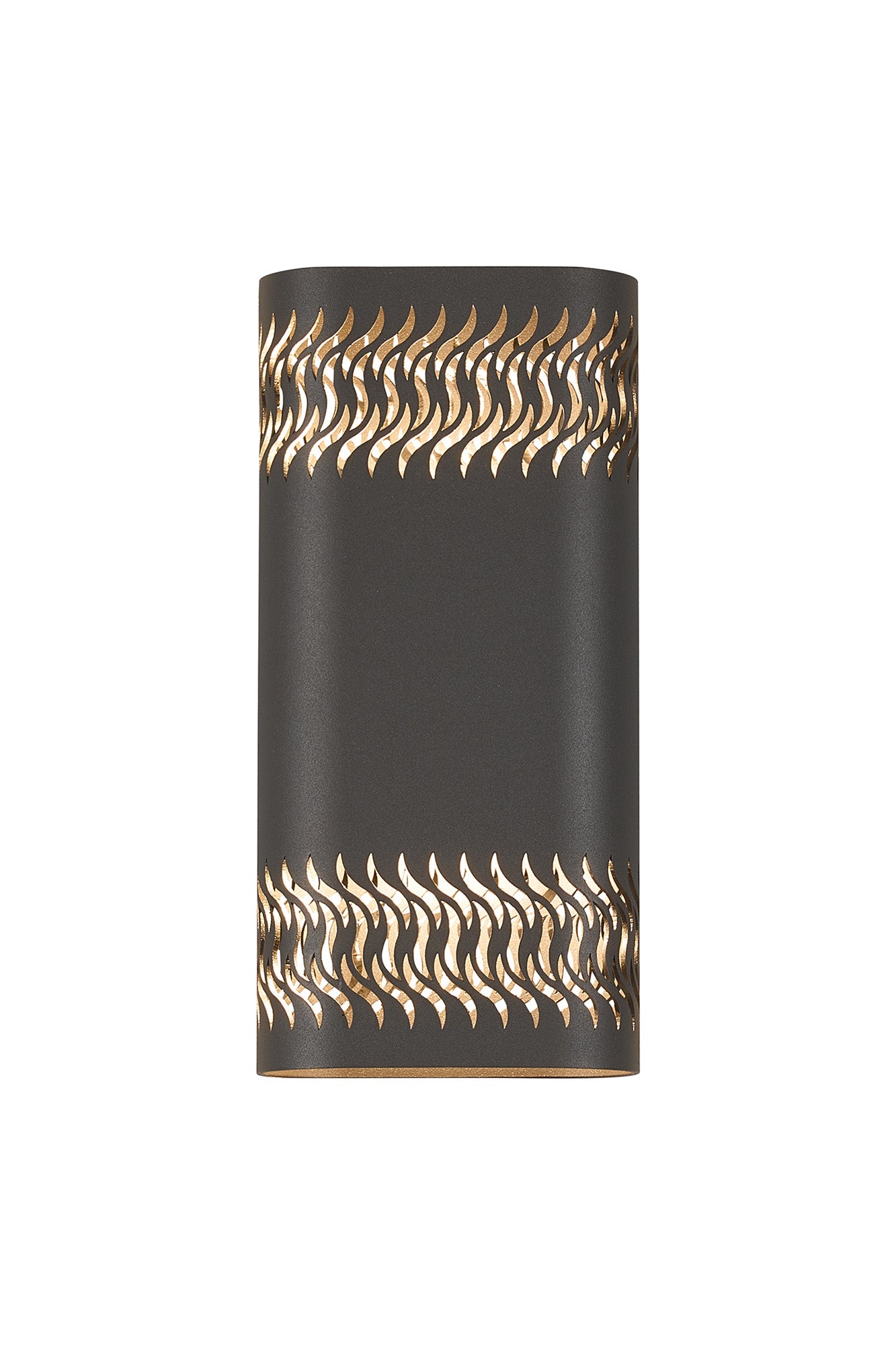 Zane Wall Lamp With 125 x 260mm Mesh Waves Pattern Shade, 2 x 6.5W LED, 3000K, 900lm, IP65