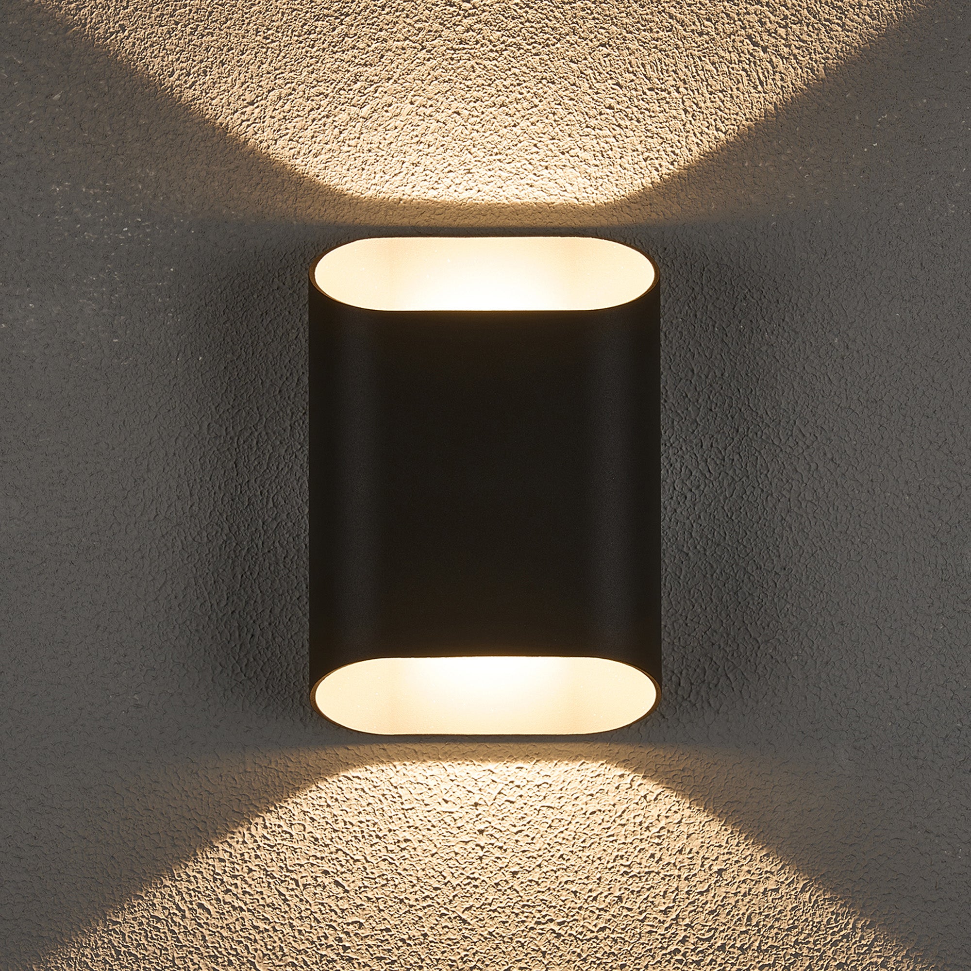 Zane Wall Lamp With 160 x 180mm Angled Shade, 2 x 6.5W LED, 3000K, 900lm, IP65
