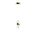 Oaks Lighting - Zanthus LED Single Pendant with Acrylic Swirls and Metal Detailing (Oaks 8022/1 SP ) - Luminosity Designs Ltd