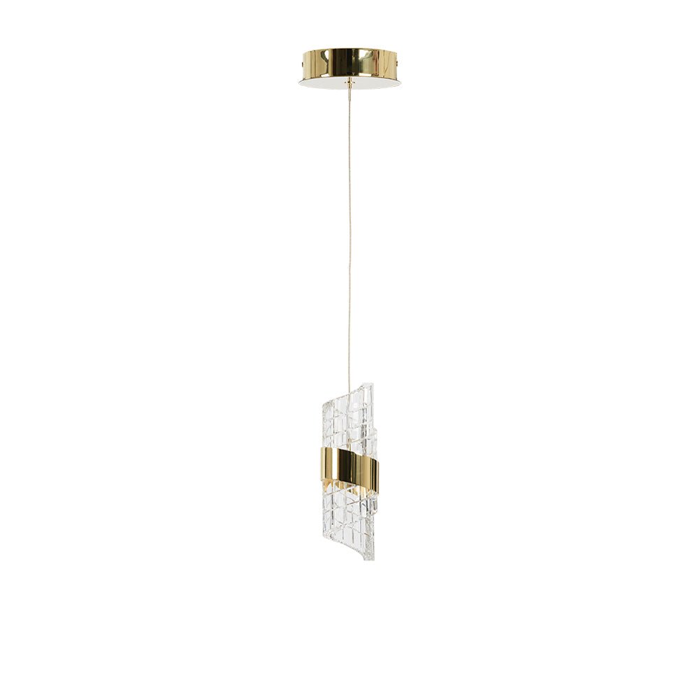 Oaks Lighting - Zanthus LED Single Pendant with Acrylic Swirls and Metal Detailing (Oaks 8022/1 SP ) - Luminosity Designs Ltd
